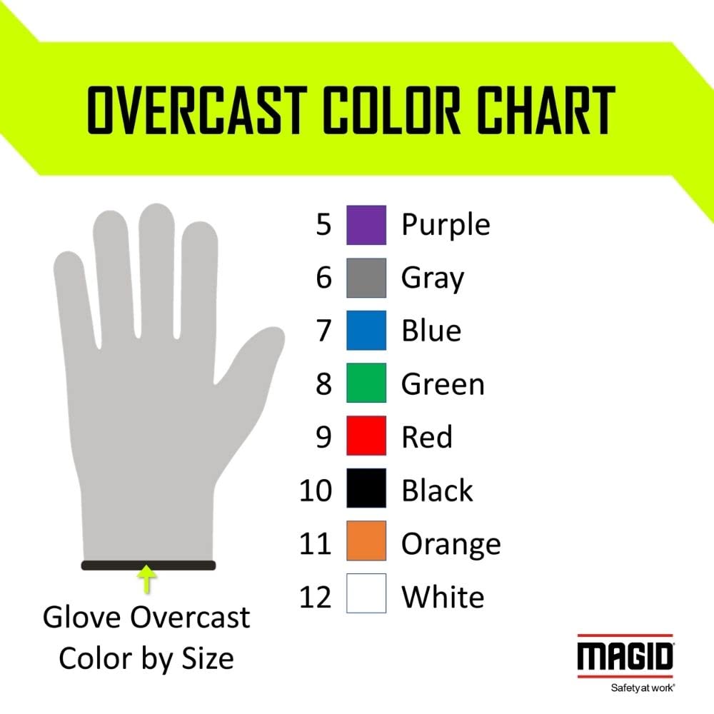 MAGID D-ROC ANSI A4 AeroDex Polyurethane Palm Coated Work Gloves, 12 Pairs, Size 5/2XS, GPD482