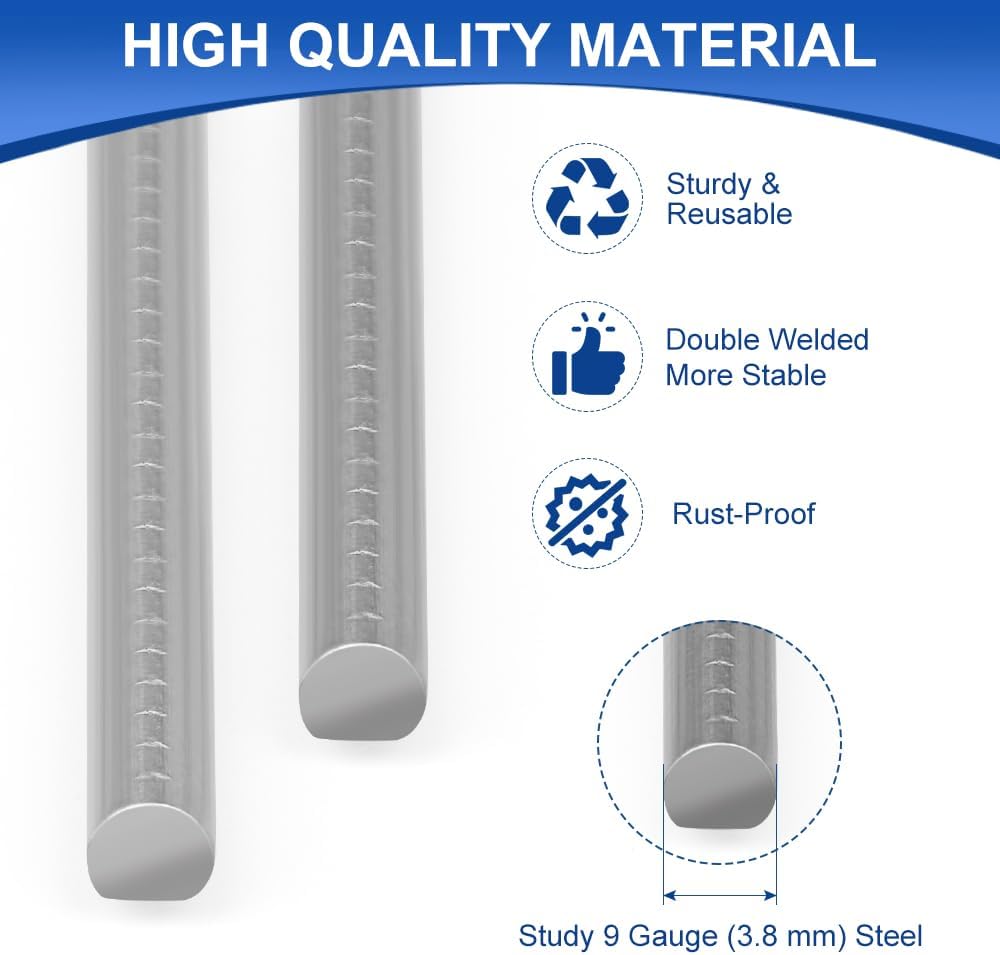 25 Pack Heavy Duty Metal H-Stakes H Frame Wire Stakes, 17'' x 7'' Yard Sign Stake for 4mm Corrugated Signs