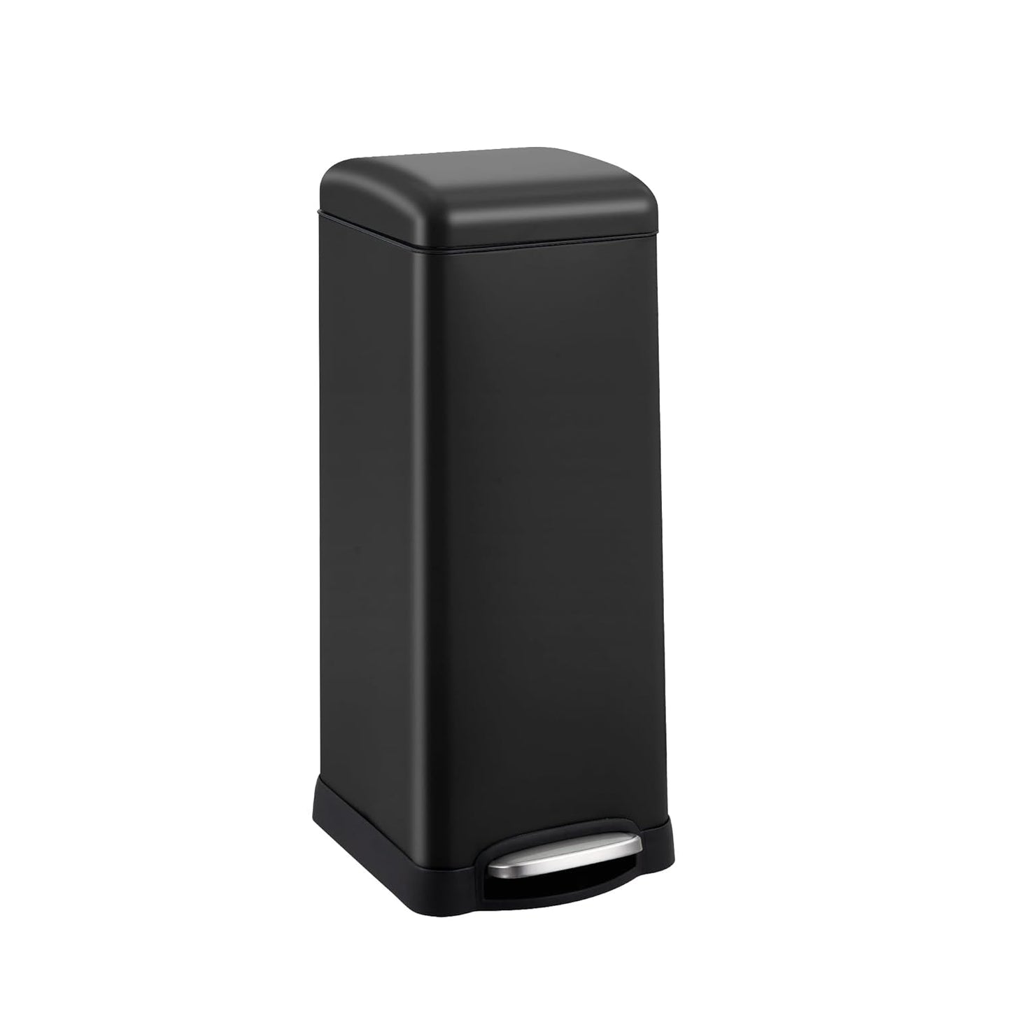 8 Gallon/30 L Kitchen Trash Can, Fingerprint-Proof Stainless Steel Garbage Can with Soft Close Lid, Foot Pedal, Removable Inner Bucket for Home, Office, Bedroom, Bathroom, Black