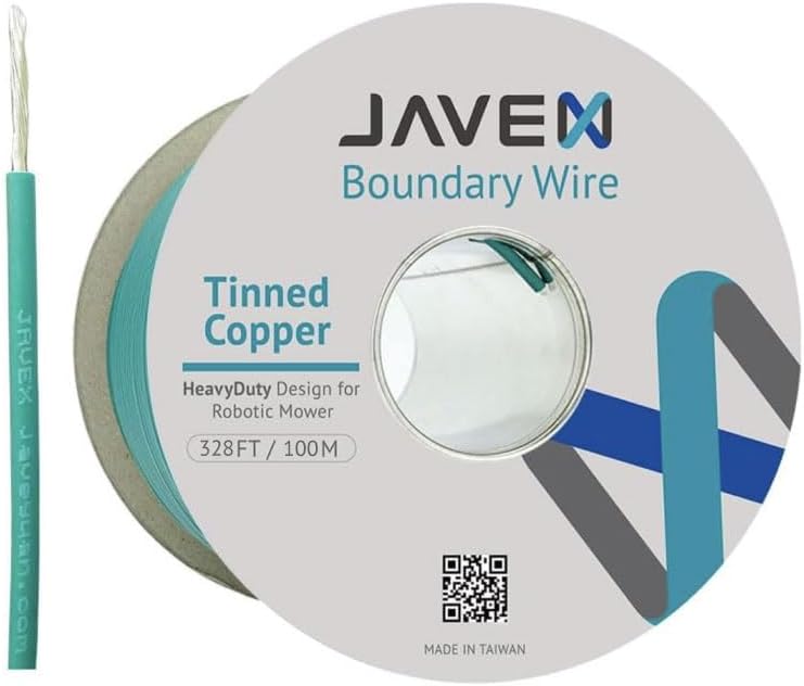 JAVEX Robotic Mower Boundary Wire [SupremeShield Protection]- Tinned Copper, Universal for Gardena, Husqvarvna, Worx & Other Auto-Mower Brands Installation Kit [3.8mm, 24x0.25mm, 3xShield], 328Ft