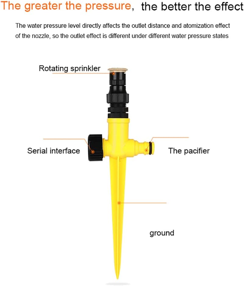 360° Rotation Auto Irrigation System Garden Lawn Sprinkler Patio, Garden Sprinkler Lawn Sprinkler, 90°/180°/360°, Adjustable at Will for Outdoor Grass Garden Yard Lawns (1 PCS)
