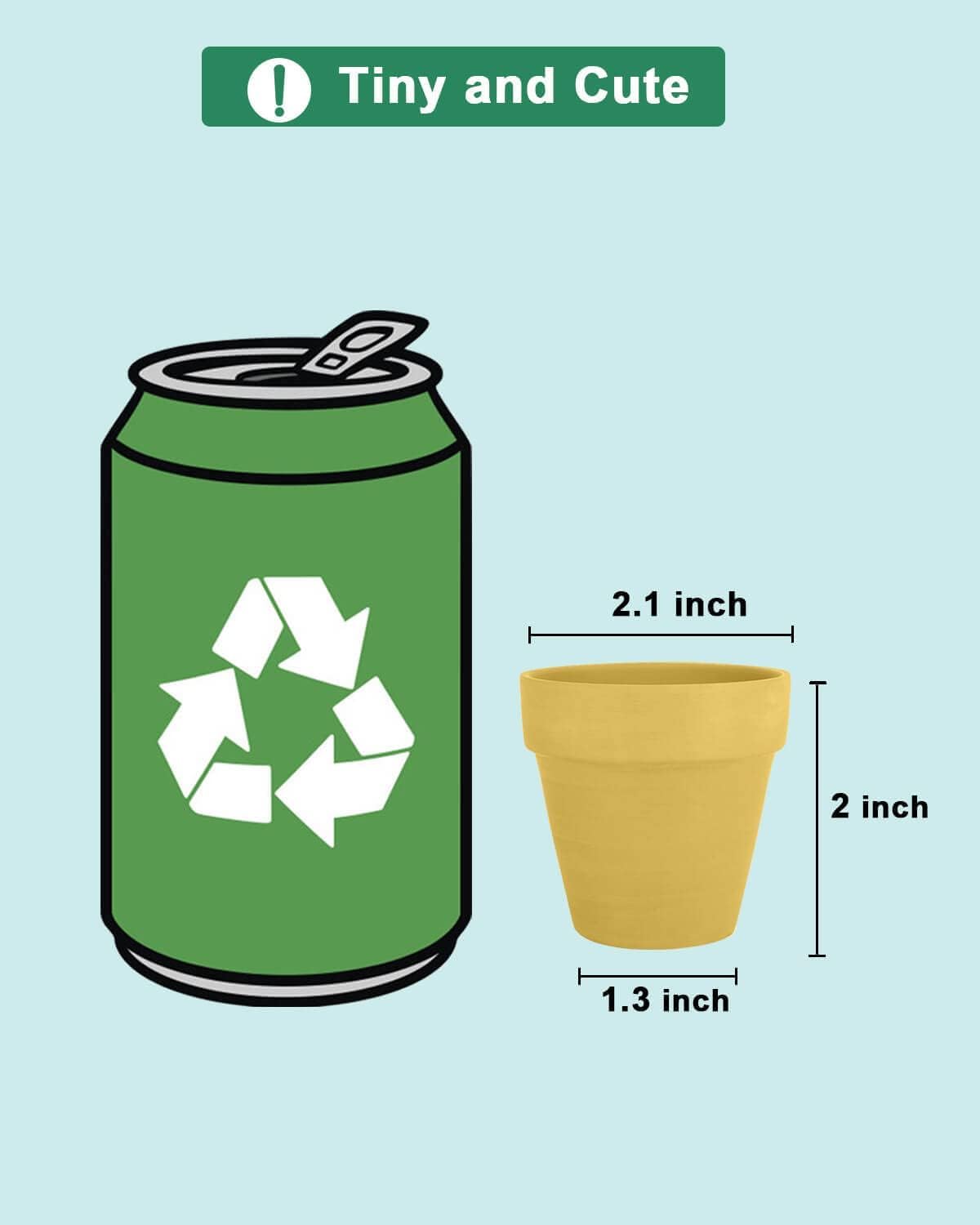 vensovo 48 Pcs 2" Tiny Terracotta & Terra Cotta Pots with Drainage - Yellow Small Mini Clay Ceramic Pottery Planter Ideal for Indoor/Outdoor Plants, Crafts, Wedding Favors