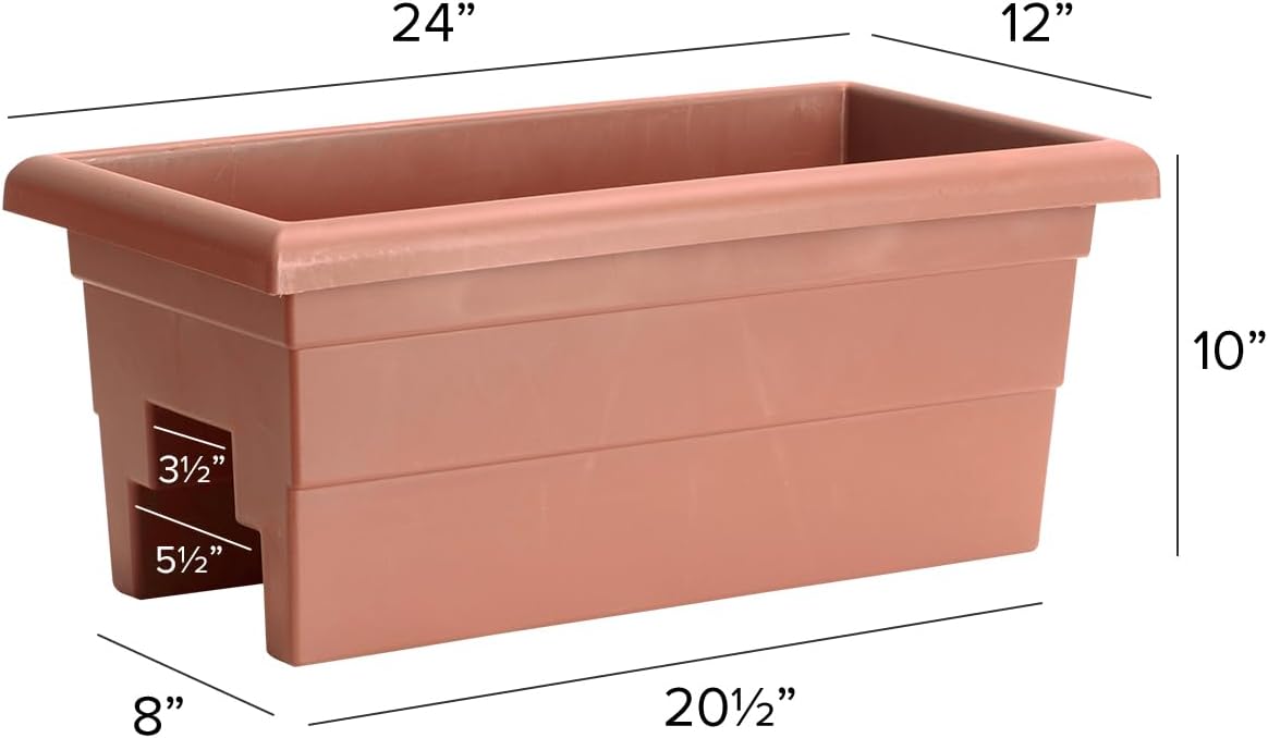 Root & Vessel Countryside Rail Planter, Terra, 24"