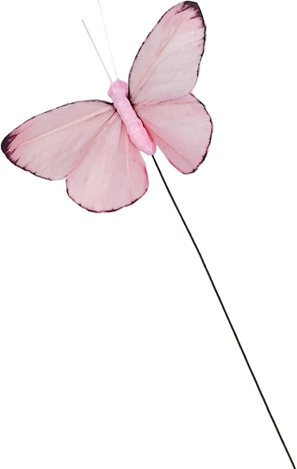 Cartanfill- Artificial Feather Simulation Butterfly Party Decoration Set, a Set of 12 Pieces with Clips, Used for Home Decoration in 12 Colors.… (C Wire)