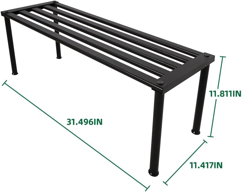 Metal Plant Stand, Rust-proof Aluminum Display Rack, Plants Display Stands Decoration Racks for Living Room Garden Balcony Patio (Ebony, 31.5Inch Tall Leg)