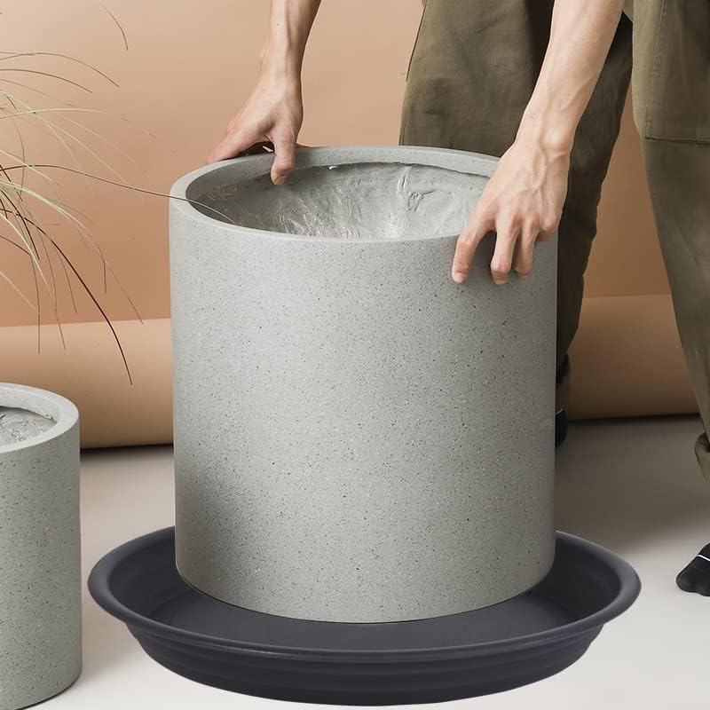 4 Pack Plant Saucer 16 inch, 17 inch (16.8") Plastic Large Flower Planter Plant Pot Saucers and Drip Tray for Indoors Outdoors, Thick Heavy Sturdy Durable Plant Plate Water Catcher (Black)