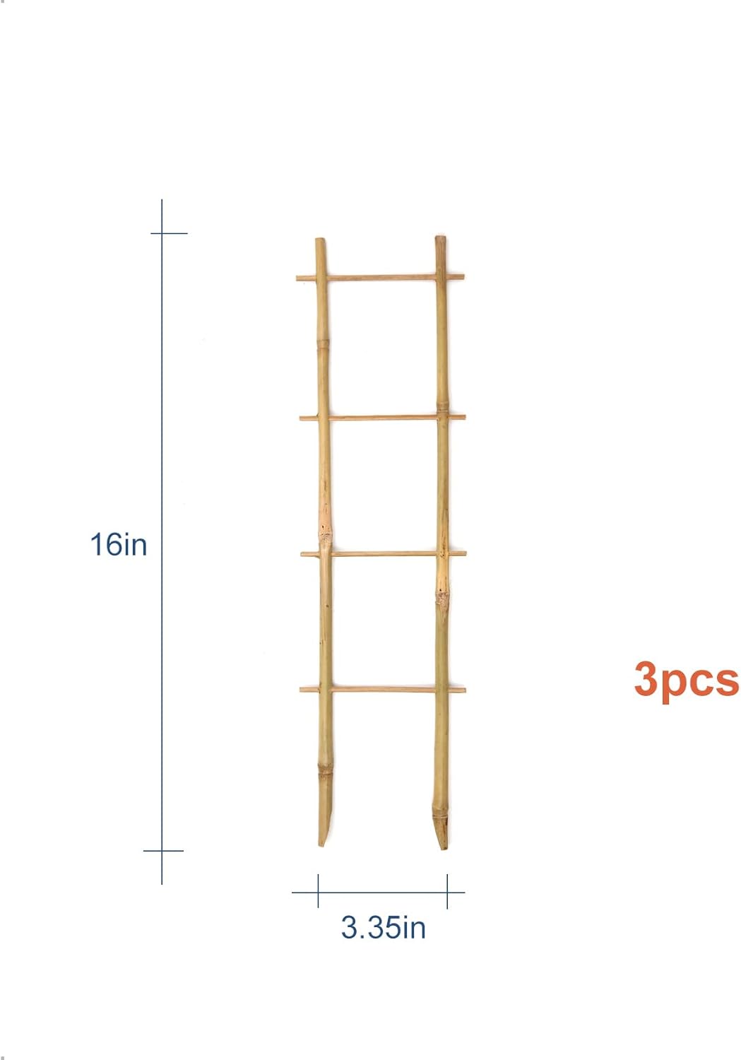 3Pack Bamboo Trellis 16 Inch Ladder Shaped Small Plant Trellis for Indoor Potted Plants Climbing Monstera Orchid Vine Hoya Houseplant