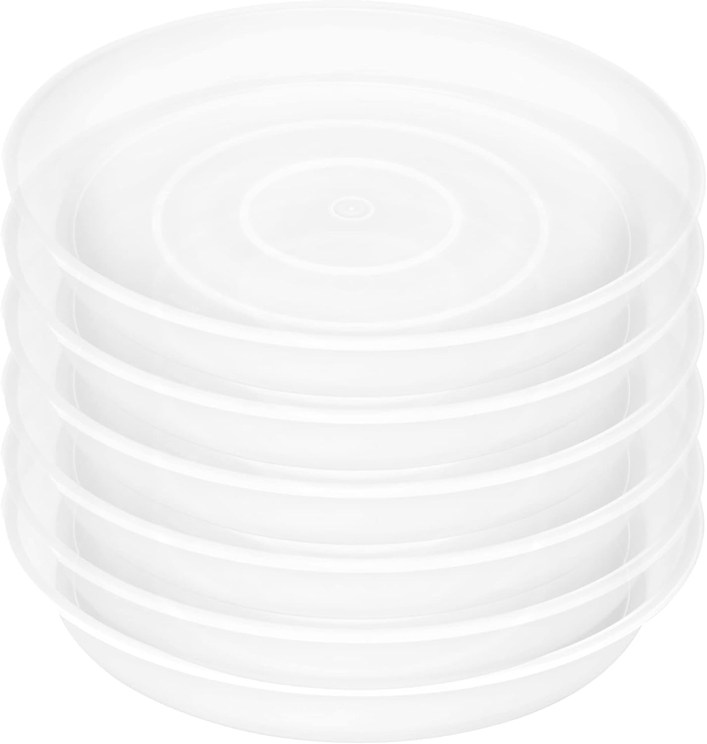4 Pack of 14 inch Plant Saucers Bird Bath Bow Round, Plastic Plant Saucer Tray for Pots, White Planters for Indoor Plants, Plant Trays for Planter 12-15" (14", Clear)
