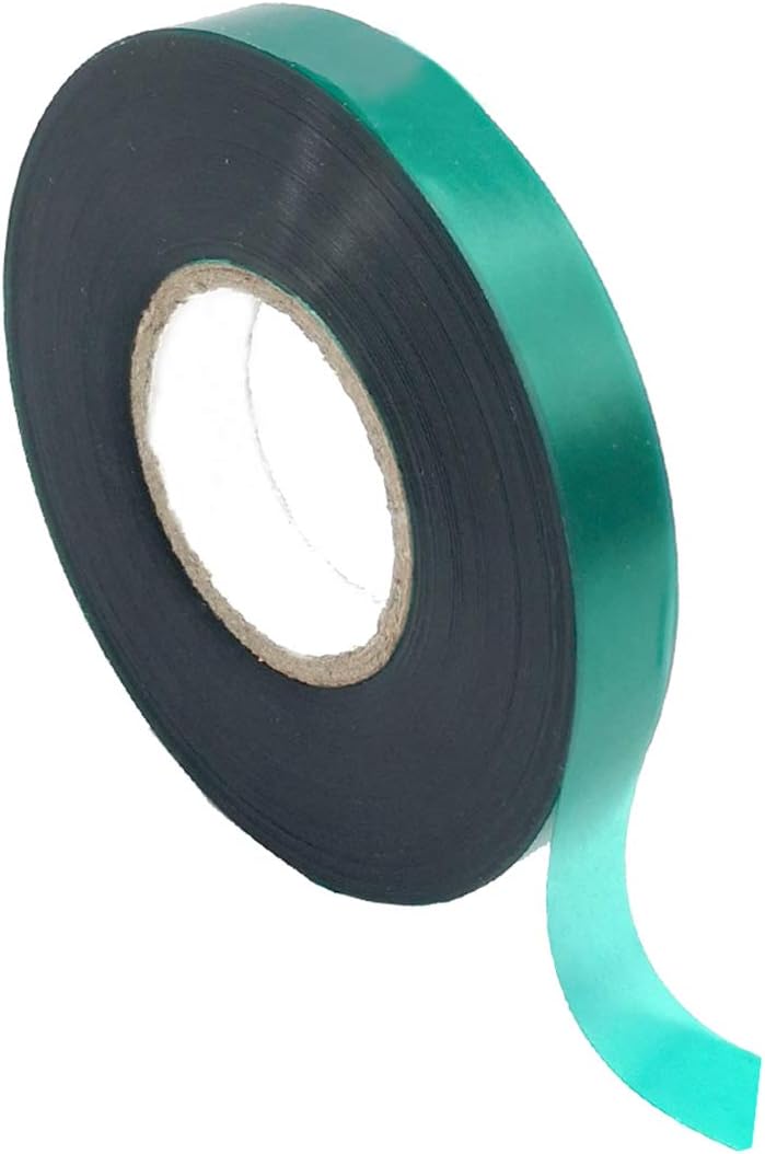 1 Roll 150 Feet Stretch Tie Tape 0.5 Inch Garden Tie Tape Thick Plant Ribbon Garden Green Vinyl Stake for Indoor Outdoor Patio Plant Use
