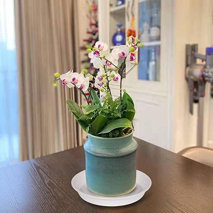 6 Pack of 10 inch Plant Saucer, Heavy Duty Plastic Plant Saucer 10" Round, Durable Plant Tray for Pots, Plant Saucers for Indoors, Plant Trays for Planter 8"/9"/10" (10 inch, Creamy White)