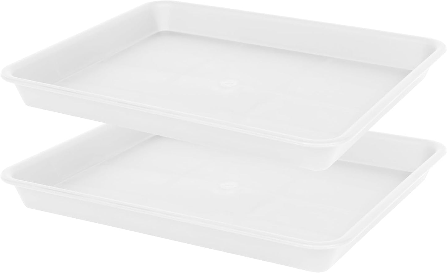 Plant Saucer Growing Tray, Seed Starter Tray Rectangular, Heavy Sturdy Plastic Plant Saucers Drainage Trays, Plant Drip Trays for Pots, Seed Starter Growing Pots (11 x 9 inch, 2 Pack)