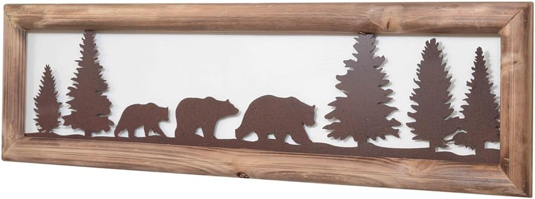 BLACK FOREST DECOR Bear Family Metal & Wood Wall Art