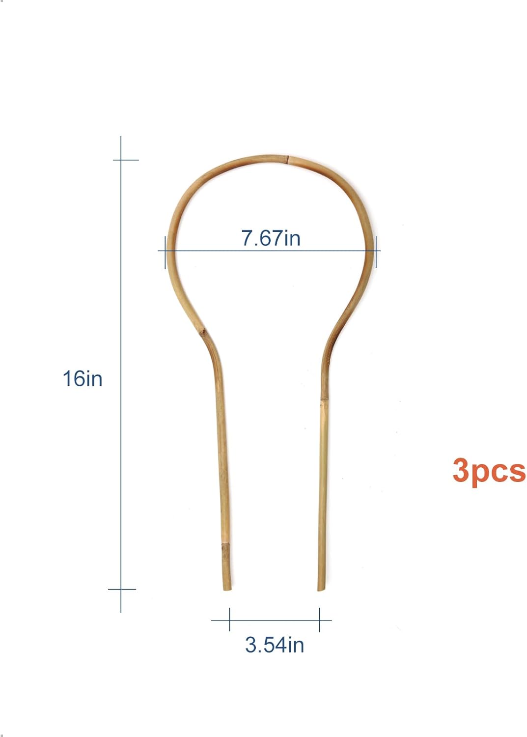 3Pack Bamboo Trellis 16 Inch Round Shaped Small Plant Trellis for Indoor Potted Plants Climbing Monstera Orchid Vine Hoya Houseplant