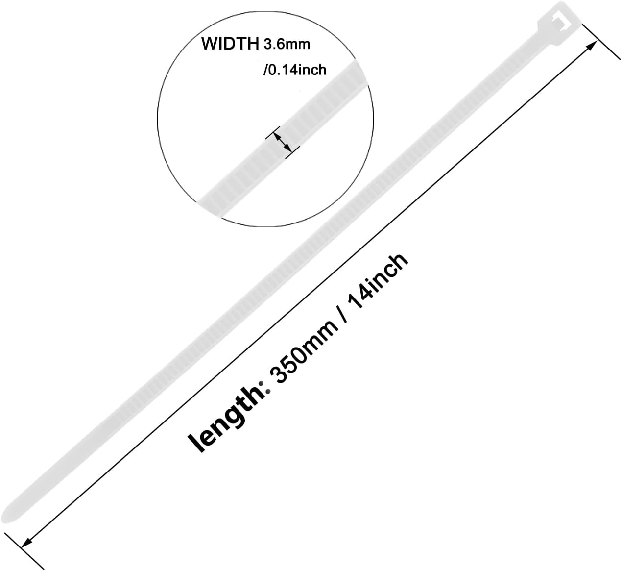 14 Inch Zip Ties Brown 1000 PCS, 40 Lbs- Heavy Duty Tensile Strength, Nylon PA66 UV Resistant Cable Ties for Indoor and Outdoor Use - Ideal for object bundling and fastening