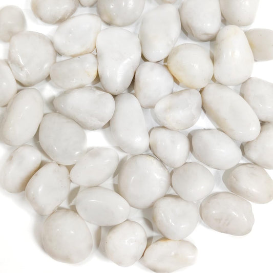 HappyFiller Natural Decorative White Pebbles Polished Rocks Stones for Aquarium Gravel,Fish Turtle Tank,Outdoor Indoor Succulents Plants Top Dressing,Graden Landscaping,2 LB