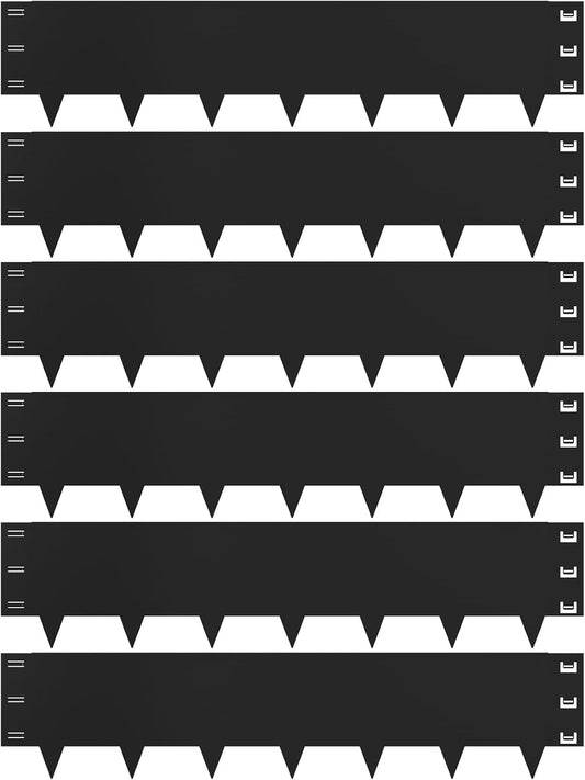 6-Pack Metal Landscape Edging,12 inch Depth 20 ft Total Length,Black Powder Coated Metal Edging for Landscaping,Yard, Garden, Lawn