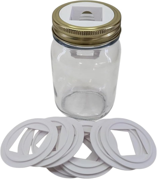 Grow Cubes Mason Jar Adapters for Kratky and DWC Gardening/Compatible with Gardyn (10 Mason Jar adapters)