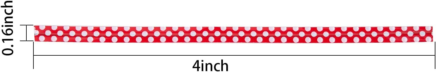 500 PCS 4" Polka-Dotted Bag Twist Ties,Red with Dots Plastic Twist Ties Bread Bags Ties for Candy Cookies Gift Bags and Decoration