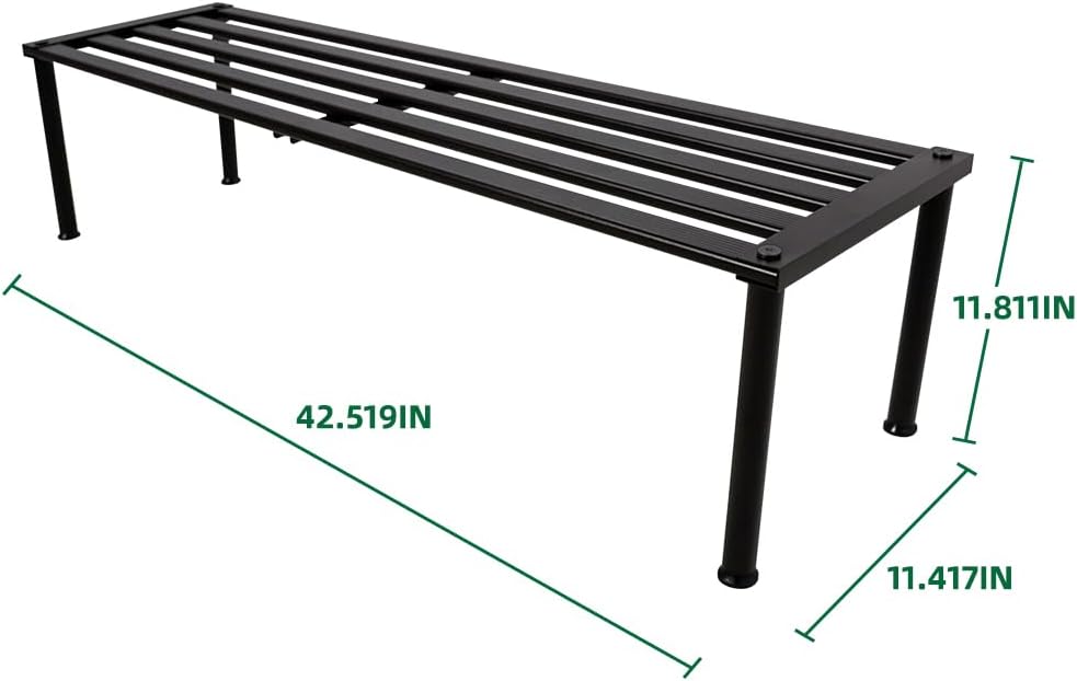 Metal Plant Stand, Rust-proof Aluminum Display Rack, Plants Display Stands Decoration Racks for Living Room Garden Balcony Patio (Ebony, 42.5Inch Tall Leg)