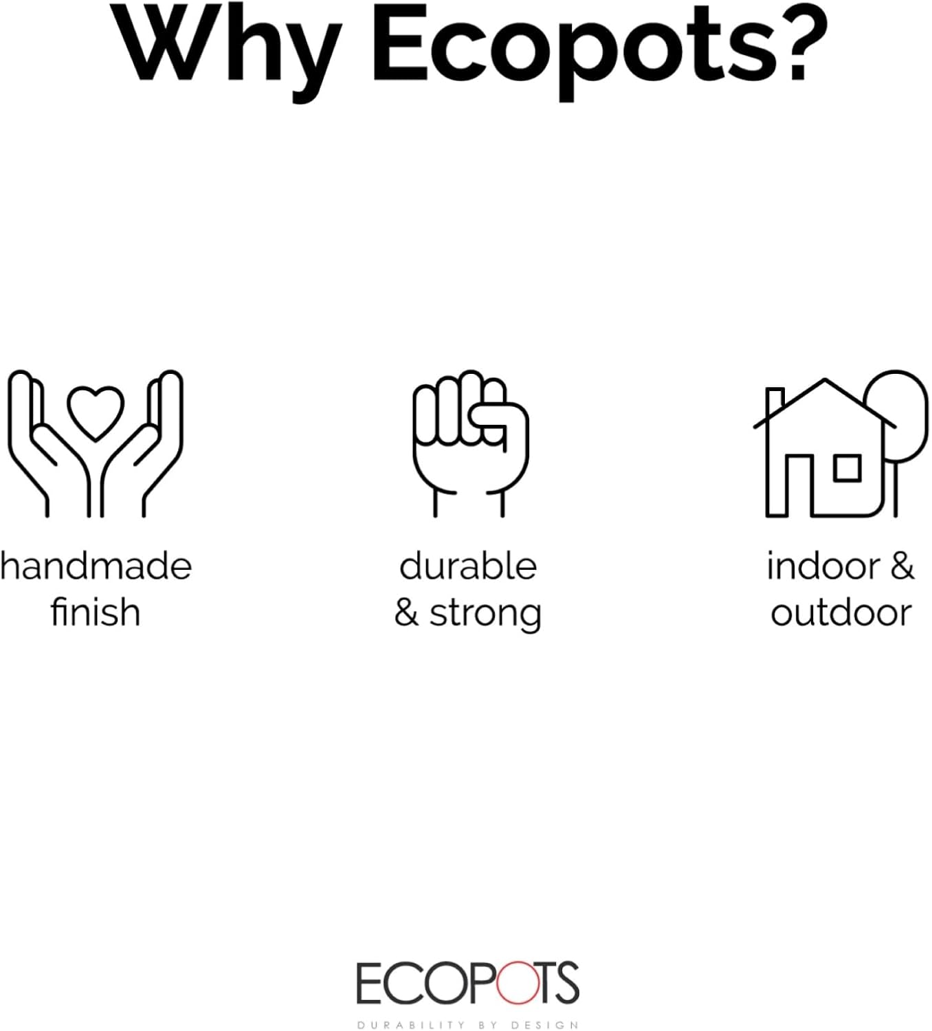 Ecopots Bruges Durable Modern Rectangular Indoor/Outdoor Recycled-Based Composite Flower Pot Planter, White Grey, 31.5"