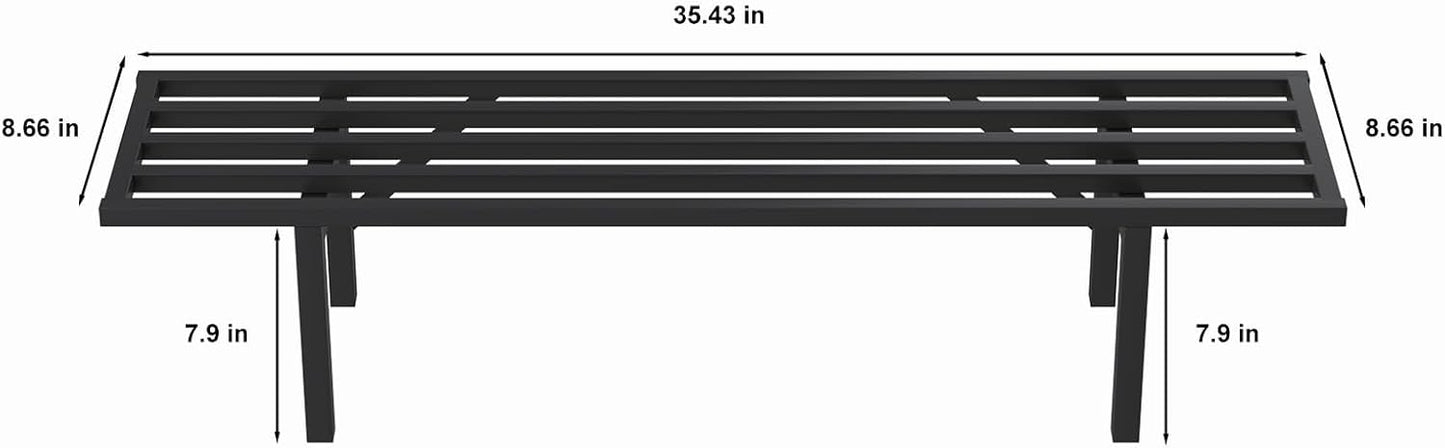 Zhongma One Tier Metal Plant Stand (35.43 L x 8.66 W x 7.9 H) Heavy Duty Plant Holder for Home, Window,Garden, Plant Lovers, Display Stand
