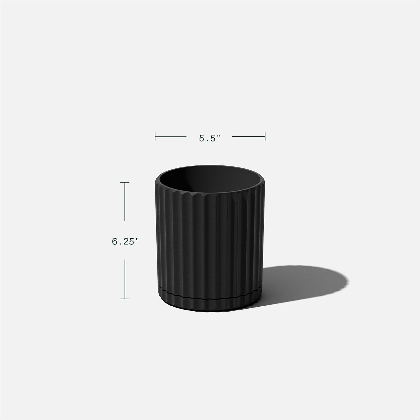 Veradek Demi Series Demi 6" Planter w/Tray, Black