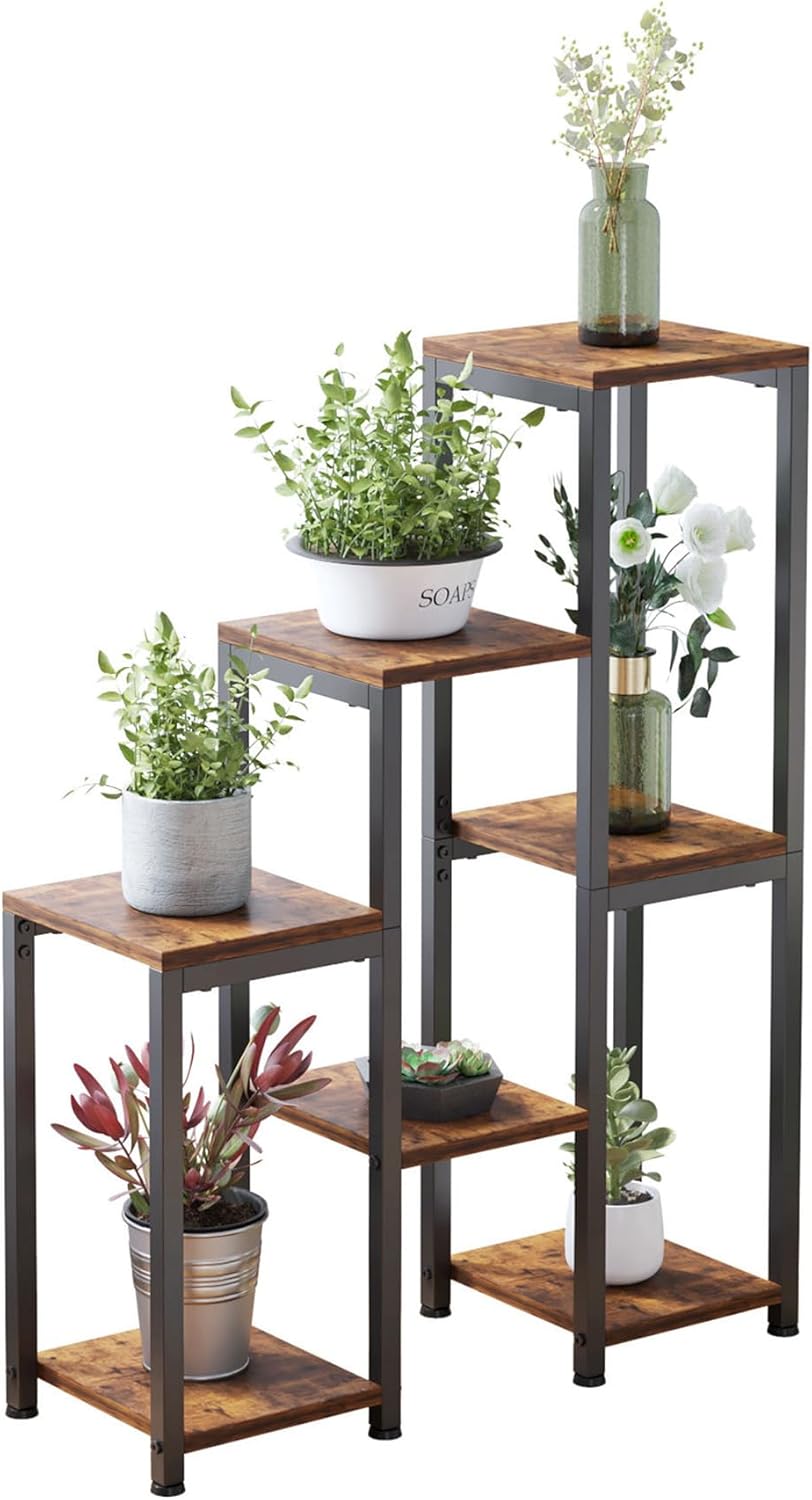 3 Tier-7 Potted Plant Stand Indoor, Plant Stands for Indoor Plants Multiple, Corner Plant Shelf for Living Room, Tiered Plant Holder, Metal Plant Table