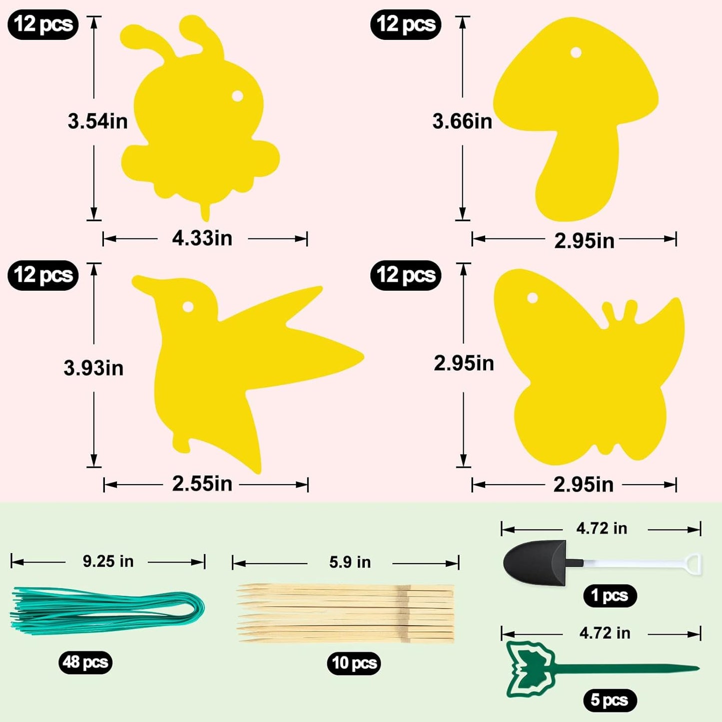 48 Pack Gnat Traps for House Indoor, Sticky Traps for Gnats Fruit Fly Traps for Indoors Plant Gnat Killer Indoor, Gnat Trap Fungus Gnat Sticky Trap Flies Bug Plant Trap
