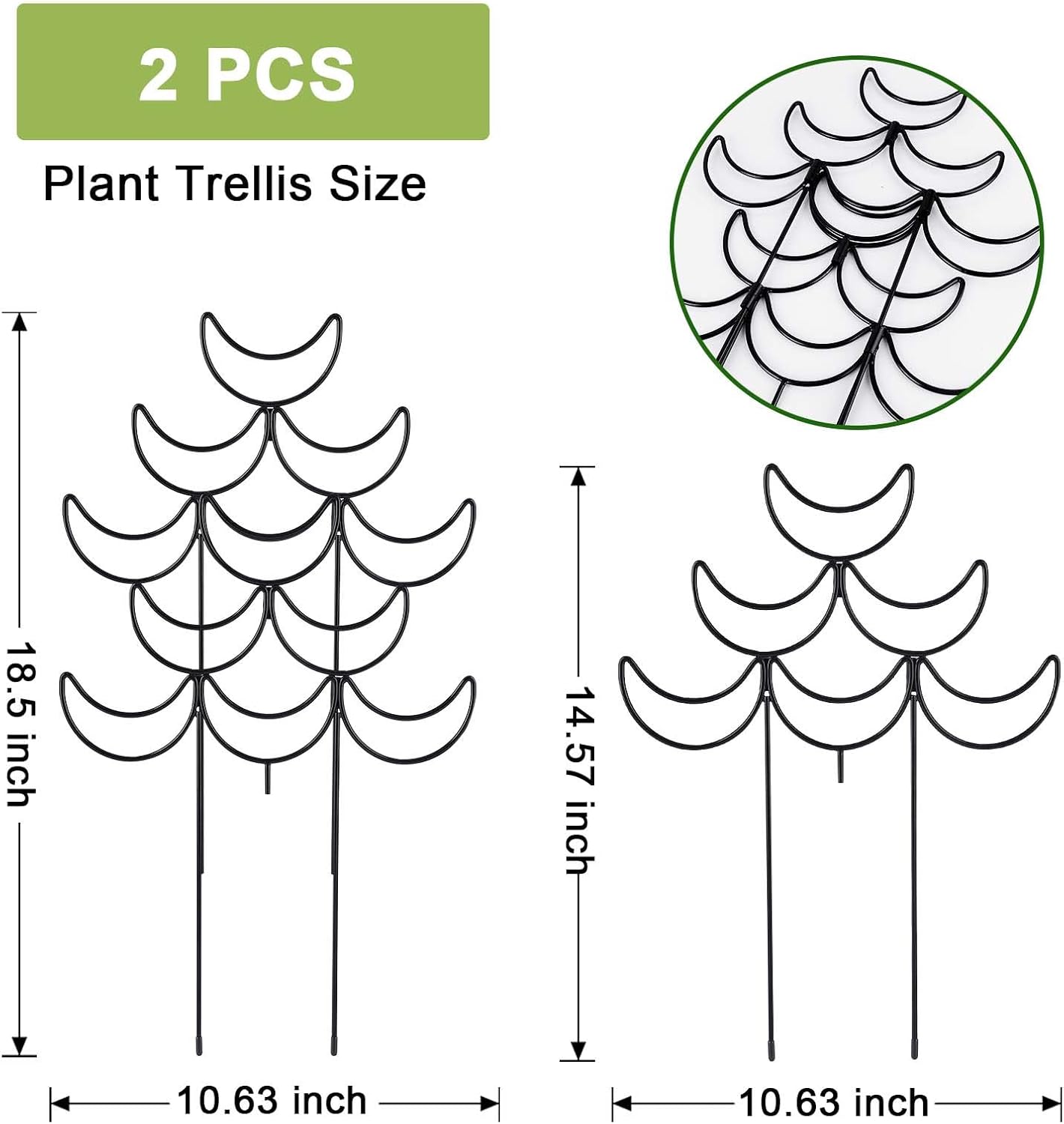 4 Pack Metal Plant Trellis for Climbing Plants Outdoor/Indoor - Sturdy Garden Trellis for Potted Plants, Rustproof Plant Suppor Stakes for Vine Ivy Pothos Monstera Hoya Flowers