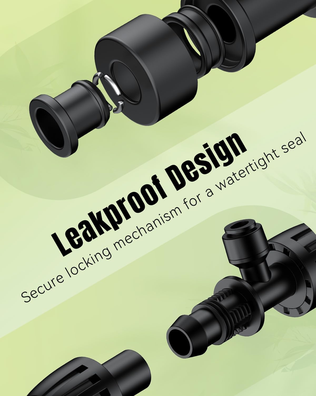 Pawfly 12 Pcs 1/2'' to 1/4'' Barbed Tee Quick Connectors, Drip Irrigation Tee Connectors with Anti-Drop Locked Nuts, Push-to-Fit Drip Irrigation Fittings Parts for Garden Lawn, 3-Way Reducing Tees