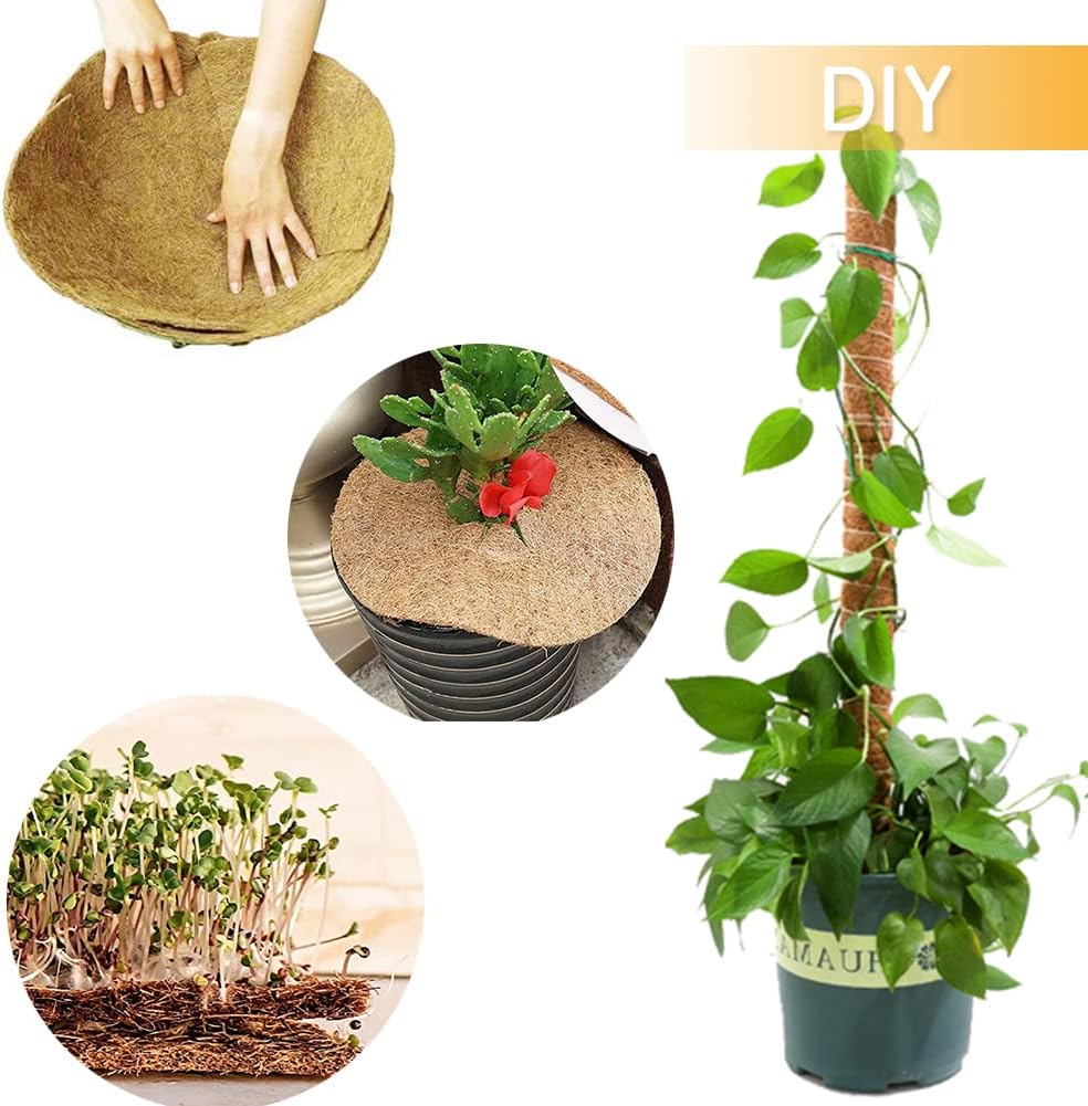 Coco Coir Liner, Yarrdfir 16x80 inch Natural Coconut Liners for planters Flower Basket, Natural Coconut Fiber mat, Garden Decoration, Animal pet pad, Reptile Carpet