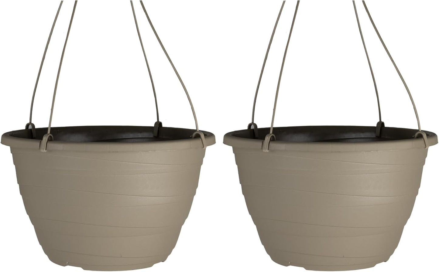 The HC Companies Wrapt Hanging Planters - Lightweight Plant Pot Hanger for Hanging Plants, Vegetables & Herbs - Outdoor & Indoor Hanging Basket for Plants (11" Pepperstone, Pack of 2)
