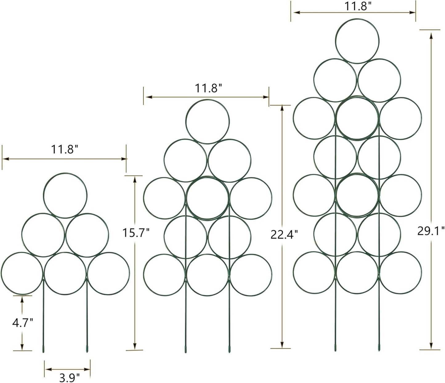 Trellis for Potted Plant Trellis Indoor, Stackable Indoor Trellis for Climbing Plants Support, 3 Pack Small Metal House Plant Trellis for Garden Vines, Flower and Christmas Tree