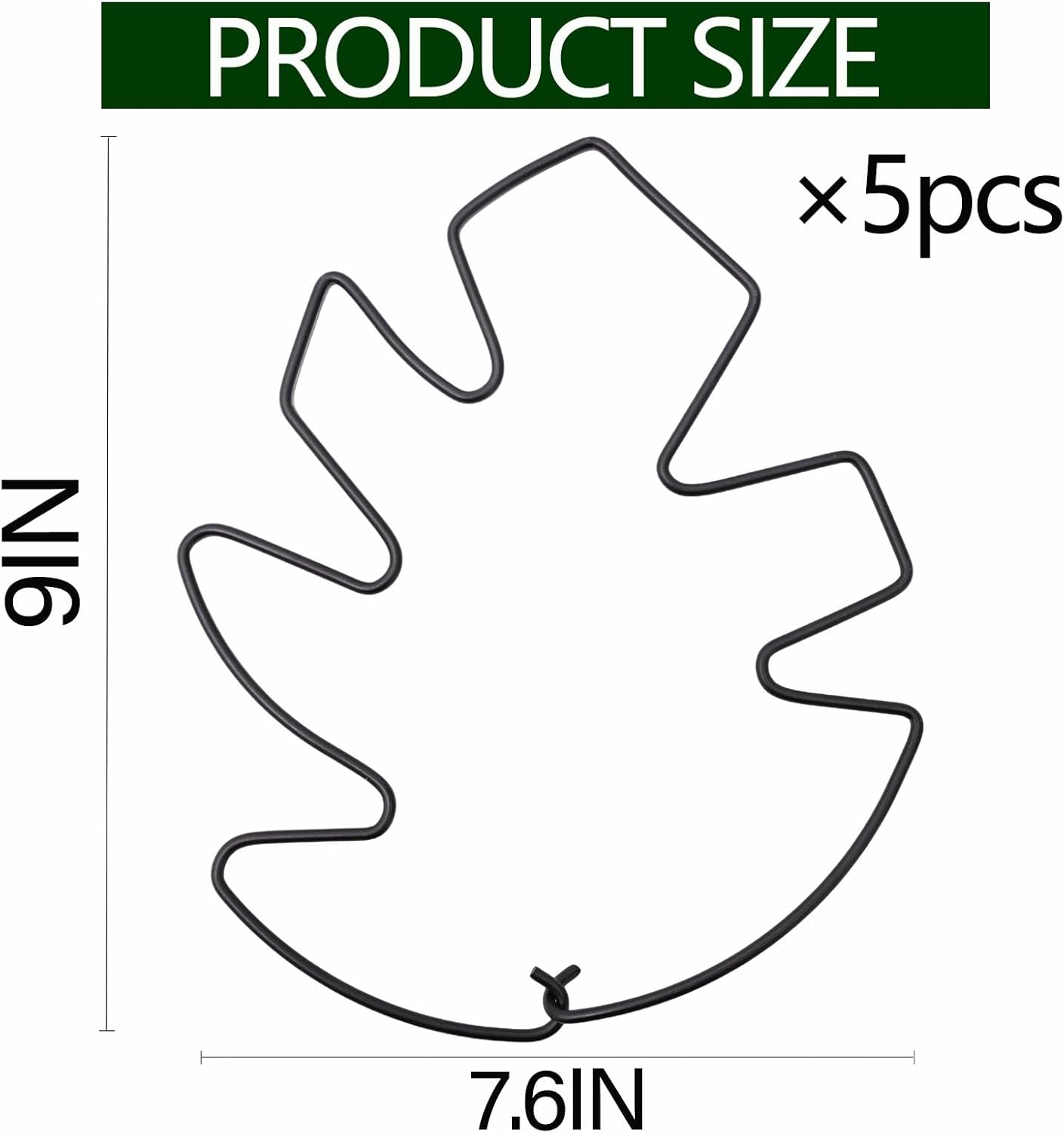 5PCS Black Monstera Plant Stem Support 9x7.6in - Adjustable & Durable Indoor Plant Stake for Cactus and Climbing Plants - Ideal Leaf Support for Gardening & Home Decor