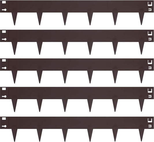 5 Pack Steel Landscape Edging,Metal Landscape Edging 40 Inch Strips, Metal Garden Edging 6 inch Depth, Steel Edging for Landscaping