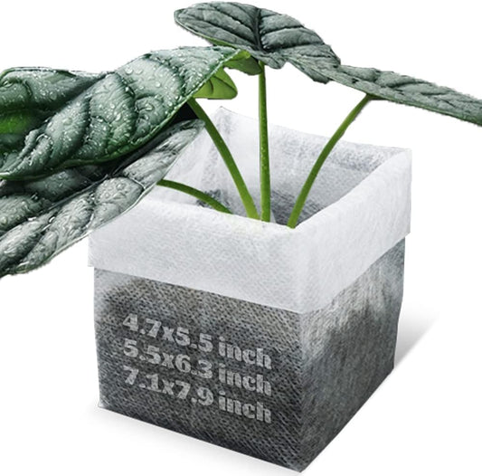200 Pcs Non-Woven Plant Nursery Bags, Outdoor Plant Seeding Bags, Seedling Pots Container, Fabric Seedling Pots Plants Pouch, 7.08” x 7.87”/18x20cm