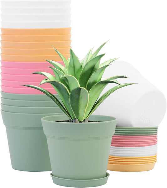 GARDIFE 20 Pack 6 inch Plant pots, planters for Indoor Plants, Flower pots, Color