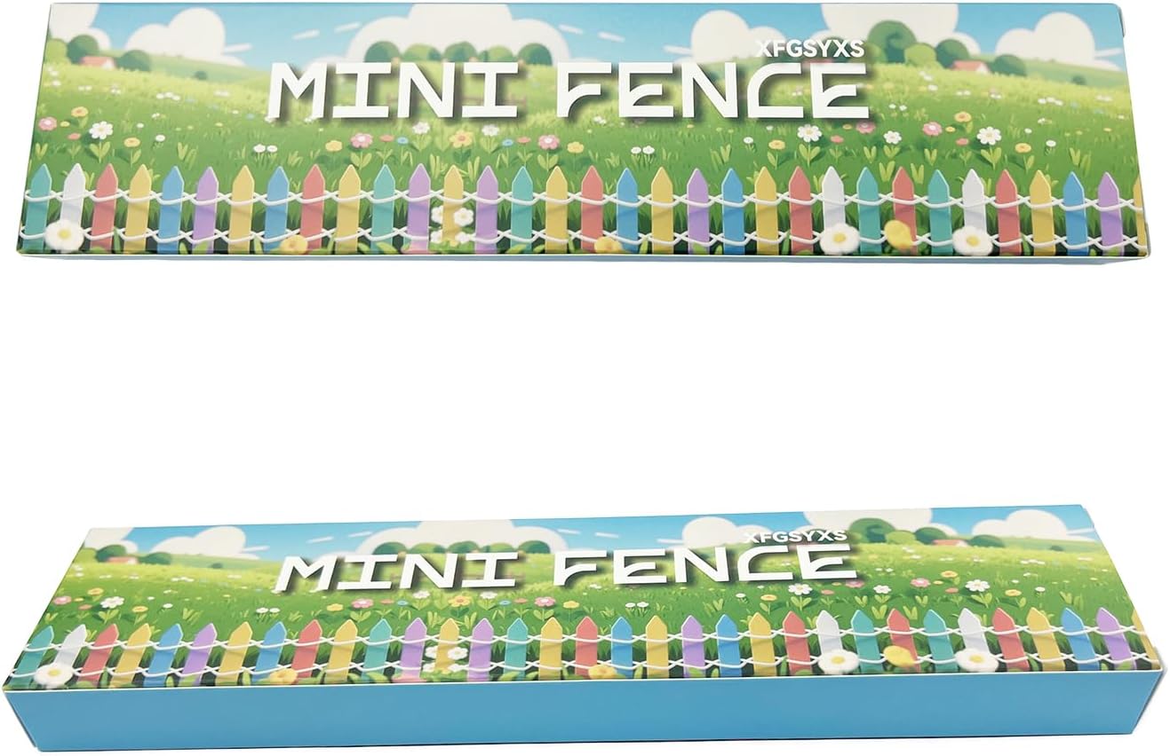 35 Inches Mini Fairy Garden Fence DIY Christmas Small Wood Decorative Picket Fence Micro Landscape Miniature Ornaments for Dollhouse, Crafts, Diorama Project, Plant Pot, Red