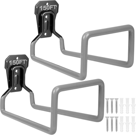 2PCS Water Hose Holder Wall Mount - Metal Hose Hanger Garden Hose Rack Heavy Duty Hose Storage for Outside Water Hose