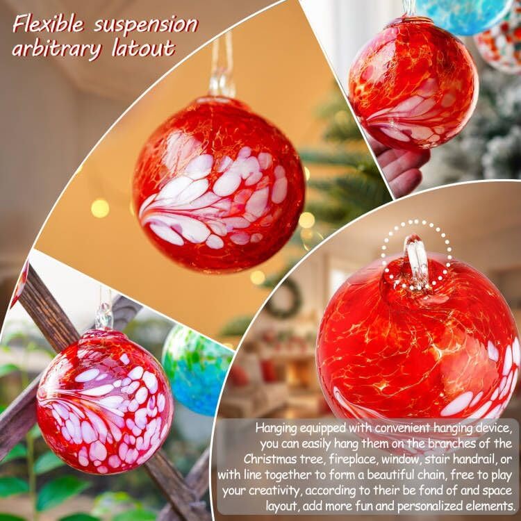 4 Inch Hand Blown Glass Gazing Ball Witches Ball Ornament Garden Patio Window Decor