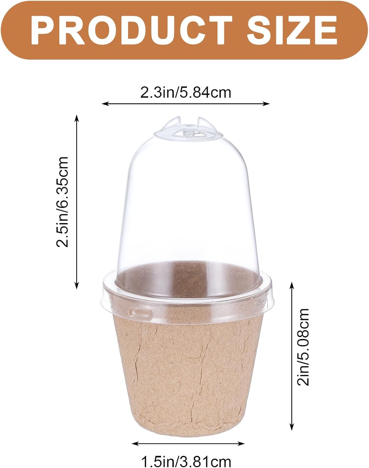 40pcs Biodegradable Seeding Starter Pots for Planting - 2.3" Plant Nursery Pots with Humidity Dome - Peat Pots for Seedlings Garden Vegetable Flower Germination