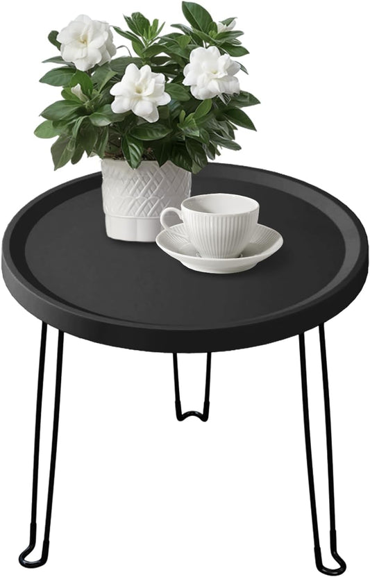 Home or Outdoor Multi-Functional Folding Portable Space-Saving Table (Black)