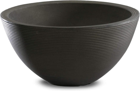 Crescent Garden Delano Bowl Planter, Large Outdoor Round Shallow Plant Pot for Water Garden, Bonsai Plant Pots, Succulents with Drain Hole - Double Walled Bowl Lotus Pot, 26" W (Old Bronze)