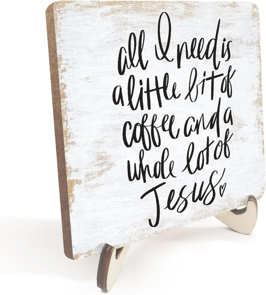 Inspirational Wood Sign Rustic Desk Decor Home Cubicle Office Decor Work Table Office Accessories Decorative Christian Religious Bible Verse Faith Decorations Office Supplies Cubicle Decor