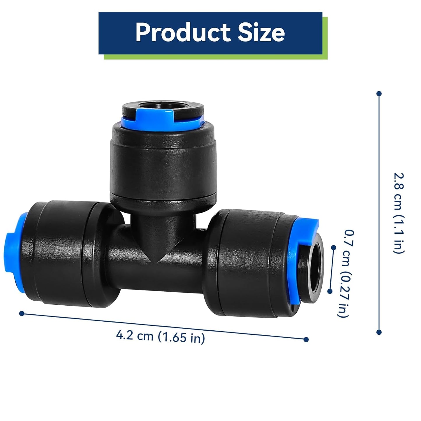 40 Pack 1/4" Drip Irrigation Tee Connectors, Quick Connect Universal Drip Irrigation Tubing Coupling Valve, Connector Locking Fitting for Sprinkler or Drip Irrigation System