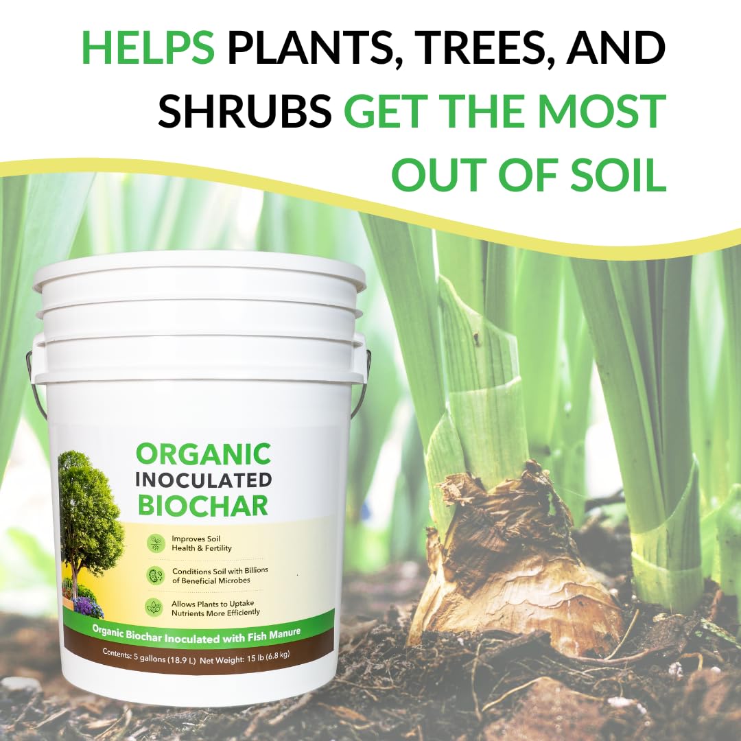 FOOP Organic Inoculated Biochar: Helps Plants and Trees Get The Most Out of Soil | Allows Plants to Uptake Nutrients More Efficiently | Contains Millions of Soil-Enriching Micro-Organisms | 5G Pail