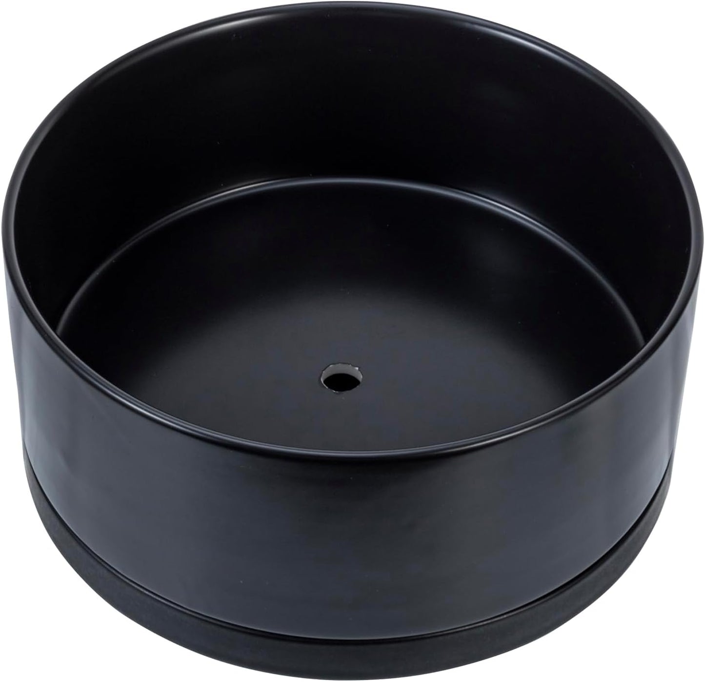 MyGift 8 Inch Black Ceramic Succulent Planter Pot - Decorative Flower Plant Bowl with Removable Saucer