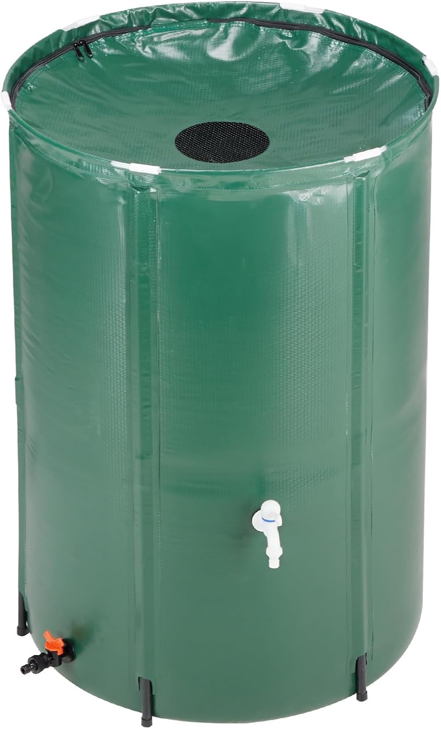 Collapsible Rain Barrel, 100 Gallon Portable Rainwater Collection System, Water Storage Tank, Rain Catcher Barrel with Two Spigots and Overflow Kit, Rain Water Barrel Collector for Garden, Green