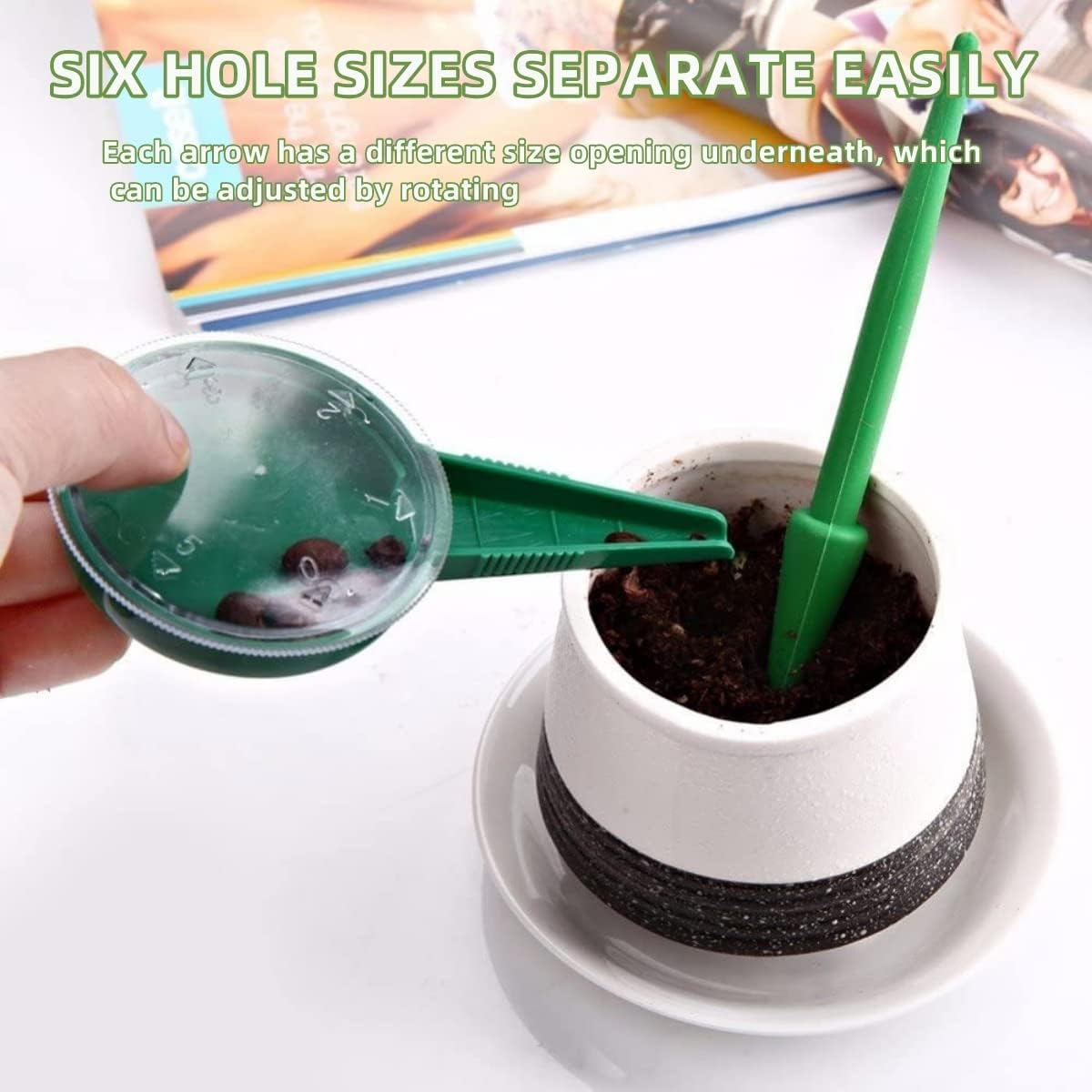 ZLY Adjustable Hand Held Garden Flower Plant Grass Seeds Dispenser Planter Dial Sower Sowing Seeder Gardening Tool Set