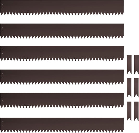 4 Inch Metal Landscape Edging, 6 Pack Heavy Duty Galvanized Steel Garden Edging, Hammer-in Metal Edging for Landscaping for Lawn, Pathway, Yard